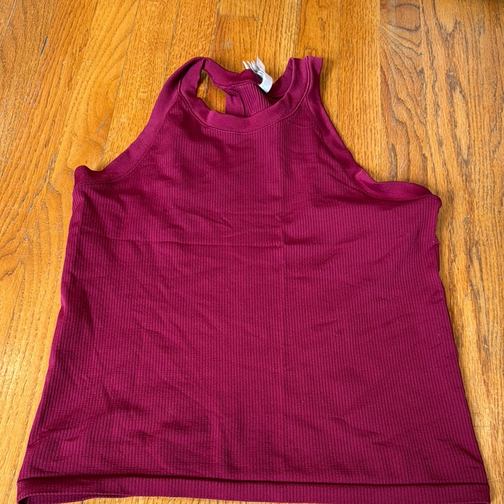 Athleta Ribbed Tank Top in Wine